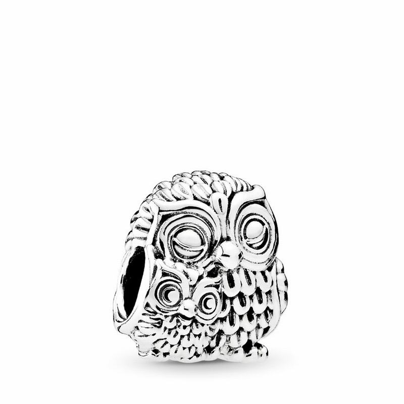 Pandora Australia Charming Owls Charm - Sterling Silver | UDMQTY195